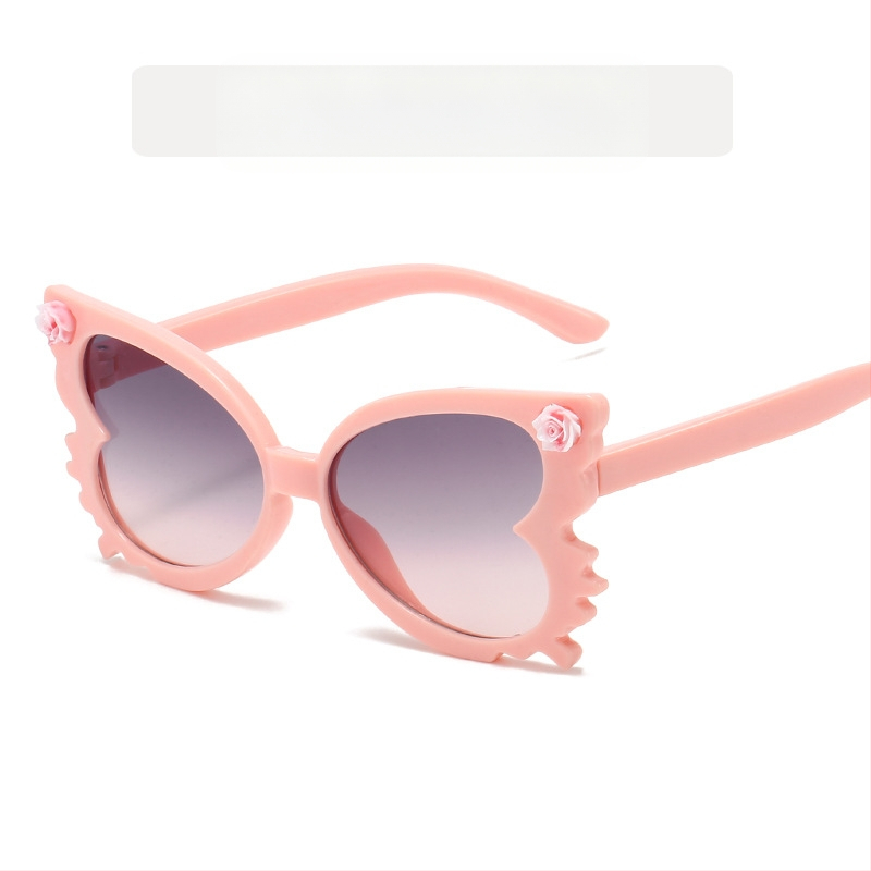 Mieli kūdikių gėlių formos akiniai nuo saulės, moteriški madingi saldainių spalvos vaikiški akiniai, madingi drugelio formos vaikiški dekoratyviniai akiniai nuo saulės