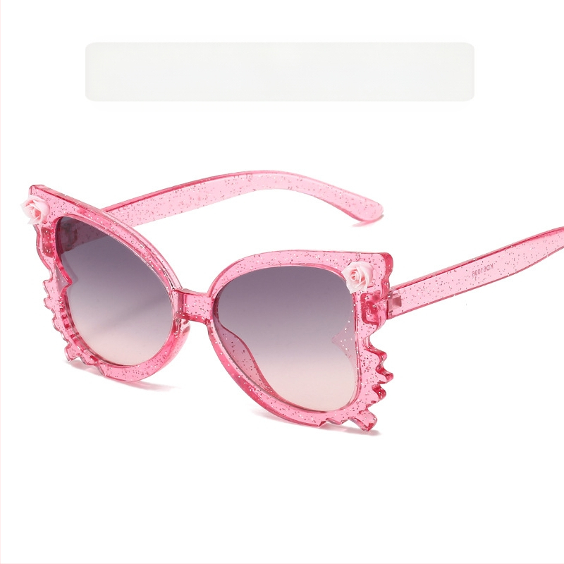 Mieli kūdikių gėlių formos akiniai nuo saulės, moteriški madingi saldainių spalvos vaikiški akiniai, madingi drugelio formos vaikiški dekoratyviniai akiniai nuo saulės