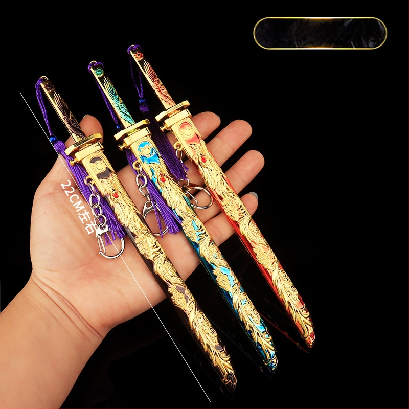 Viščiukus ėdantis žaislas senovės miesto šnipas penkių nagų auksinis drakonas šokinėjantis peilis Tang Heng lydinio ginklo modelis berniukiškas žaislinis peilis dovana