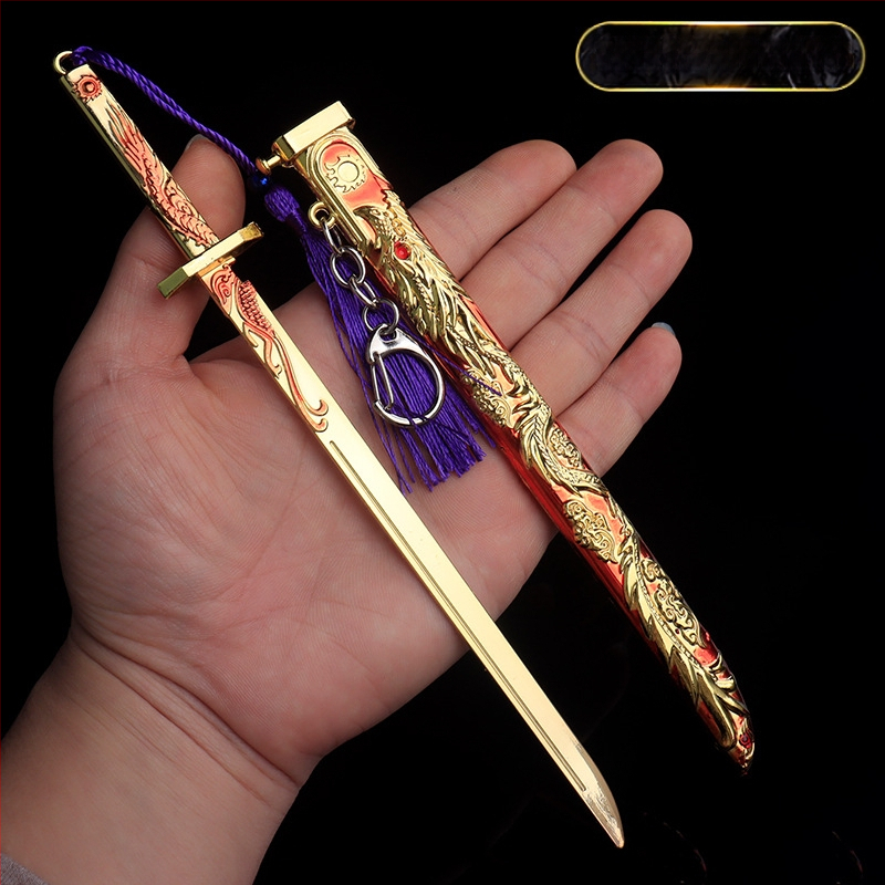 Viščiukus ėdantis žaislas senovės miesto šnipas penkių nagų auksinis drakonas šokinėjantis peilis Tang Heng lydinio ginklo modelis berniukiškas žaislinis peilis dovana