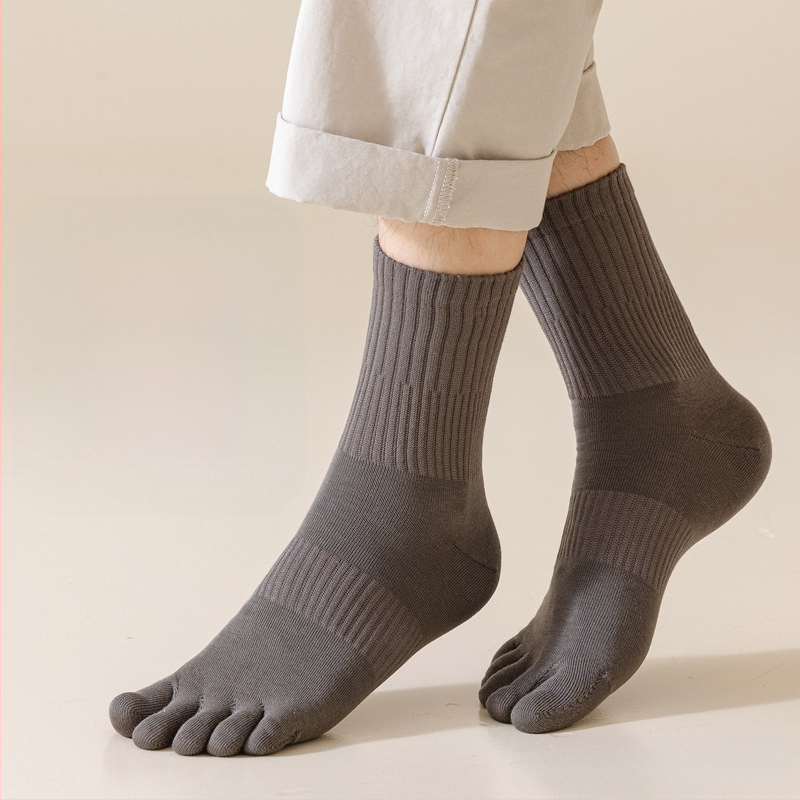 Penkių pirštų vyriškos rudens kojinės be kaulo medvilninės kojinės su vamzdeliu, plius 7A dydis, antibakterinės, dezodorantai, nesipūkuojančios, pirštų kojinės