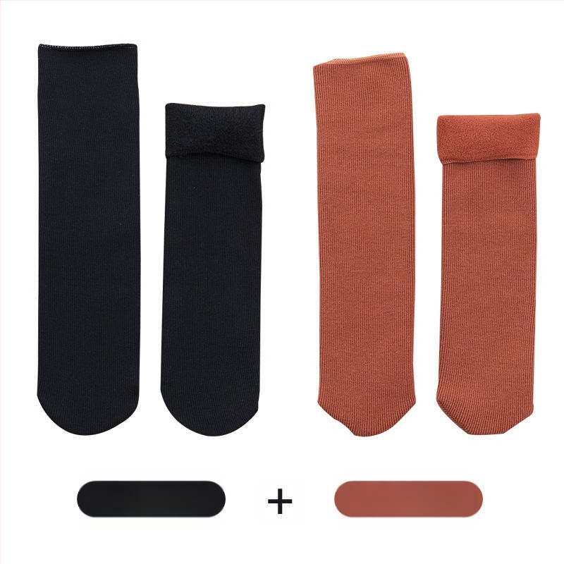 Naiste poolsääreni ulatuvad fliisvoodriga paksud villased sokid, soojad froteest sügis- ja talveune sokid, ühevärvilised põrandasokid