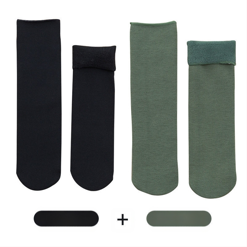 Naiste poolsääreni ulatuvad fliisvoodriga paksud villased sokid, soojad froteest sügis- ja talveune sokid, ühevärvilised põrandasokid