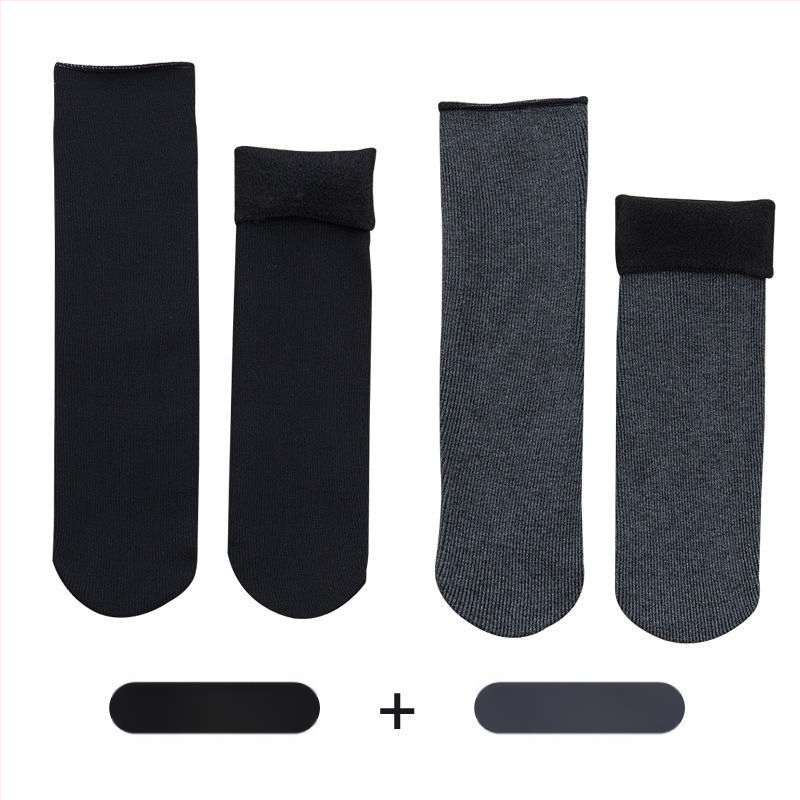Naiste poolsääreni ulatuvad fliisvoodriga paksud villased sokid, soojad froteest sügis- ja talveune sokid, ühevärvilised põrandasokid