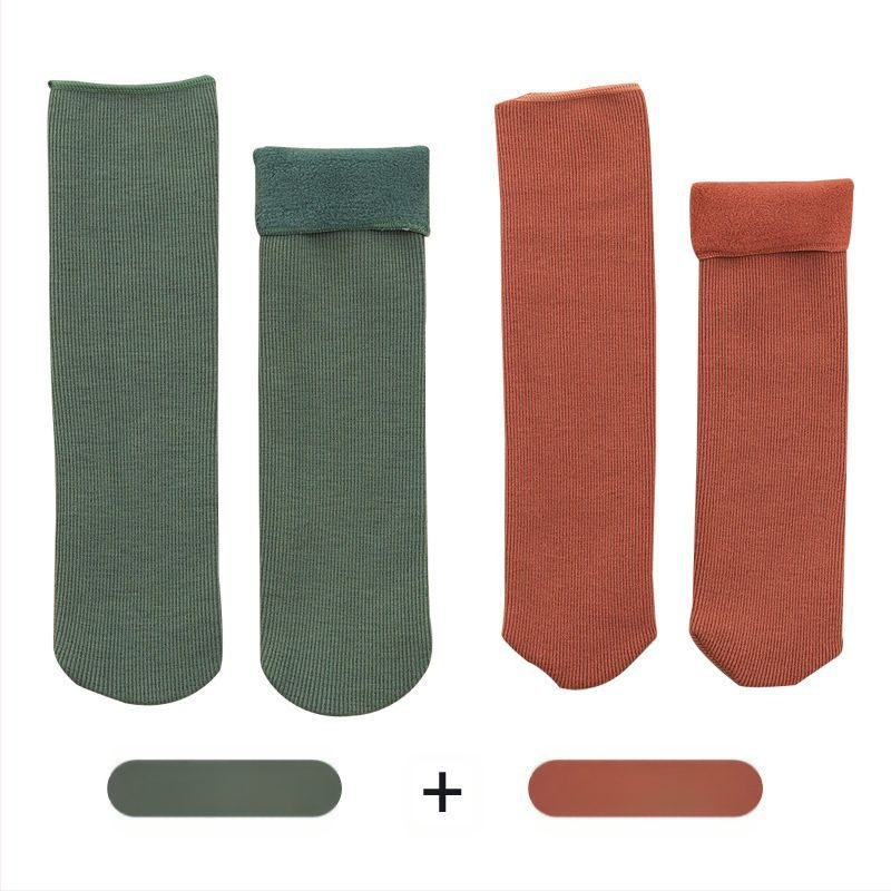 Naiste poolsääreni ulatuvad fliisvoodriga paksud villased sokid, soojad froteest sügis- ja talveune sokid, ühevärvilised põrandasokid