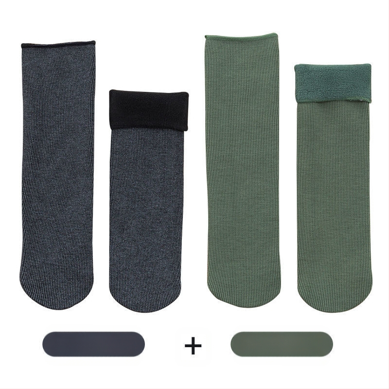 Naiste poolsääreni ulatuvad fliisvoodriga paksud villased sokid, soojad froteest sügis- ja talveune sokid, ühevärvilised põrandasokid
