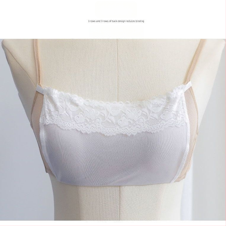 Vasaros nauji vientisi apsauginiai viršutiniai drabužiai nuo vaikščiojimo, su nėrinių kraštais, nematomu pagrindu, be pėdsakų, dengiančiu krūtinę.