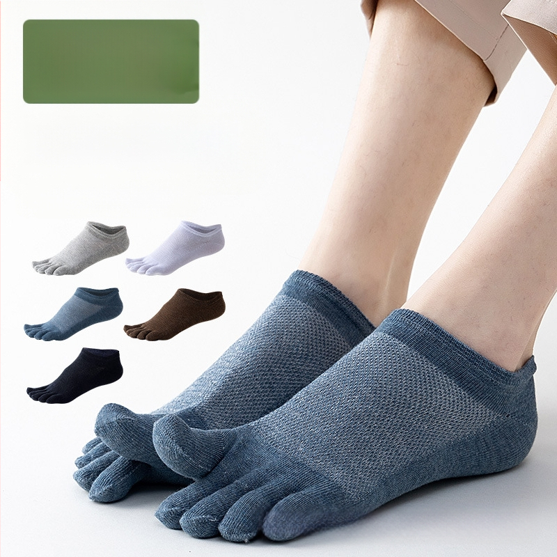 Dešimt porų nemokamu pristatymu vyriškų nematomų penkių pirštų kojinių vasarinių negilių silikoninių neslystančių vyriškų kojinių su laiveliu, kojinių su pirštais, tiesioginiai pardavimai iš gamyklos.