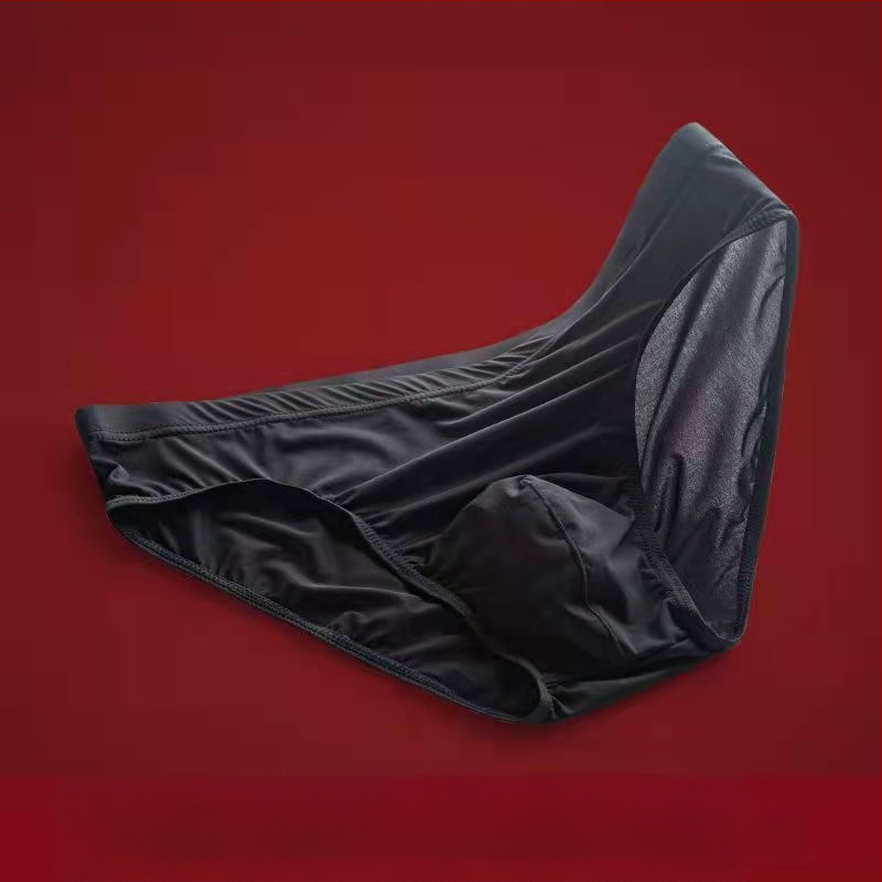 Vīriešu biksītes T veida apakšveļa Ice Silk elpojošas, ādai draudzīgas, ātri žūstošas, ledus sajūtas, zema jostasvieta, seksīgas, vasaras, īpaši plānas, caurspīdīgas, krusteniskas.