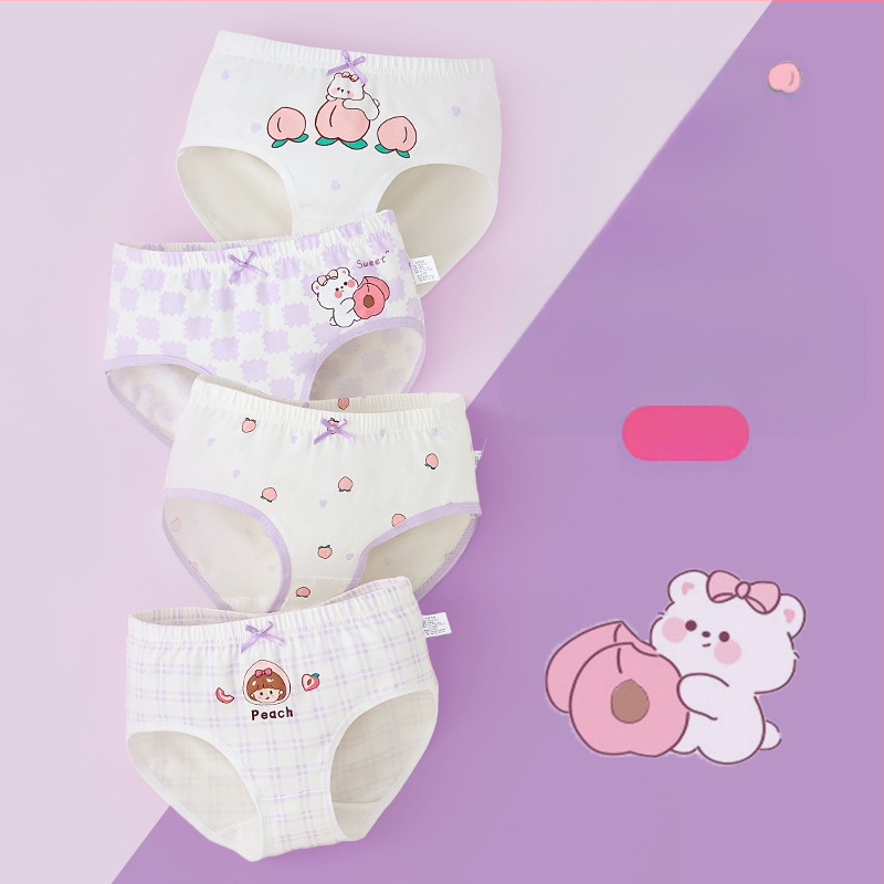 Vaikiški mergaičių apatiniai trikampio formos medvilniniai A klasės medvilniniai 6-12 metų mergaitėms, šortai be segtukų, urmu