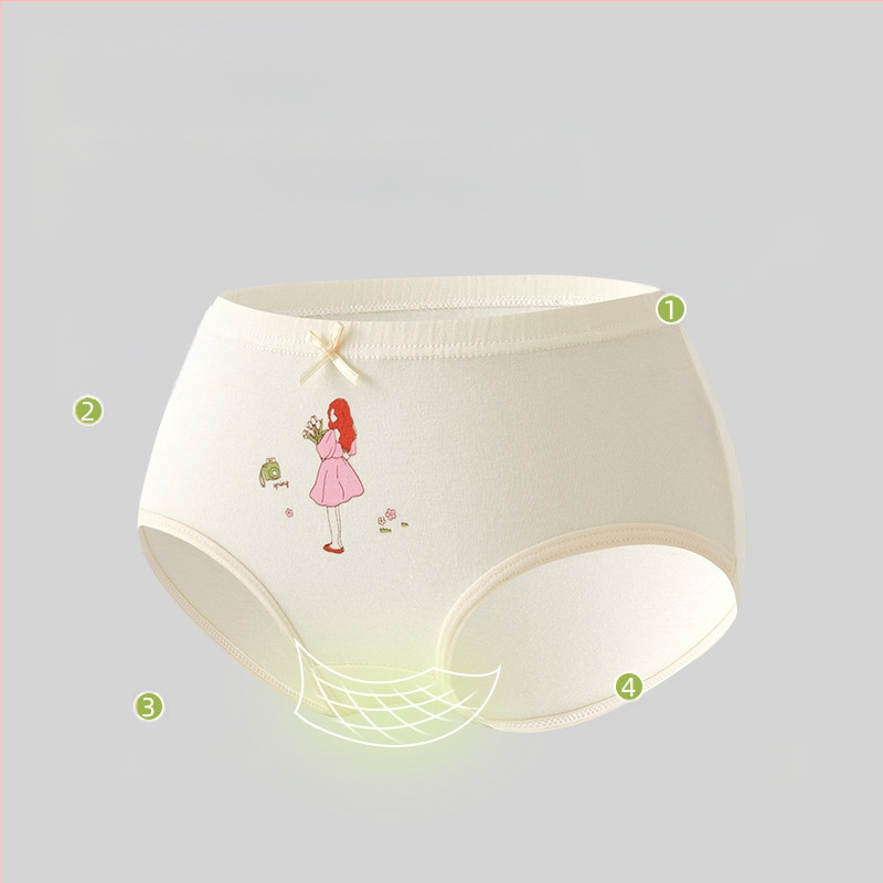 Vaikiški mergaičių apatiniai trikampio formos medvilniniai A klasės medvilniniai 6-12 metų mergaitėms, šortai be segtukų, urmu