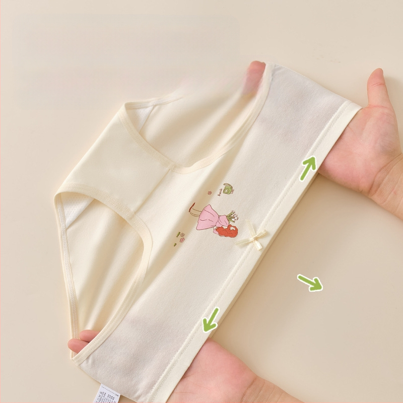 Vaikiški mergaičių apatiniai trikampio formos medvilniniai A klasės medvilniniai 6-12 metų mergaitėms, šortai be segtukų, urmu