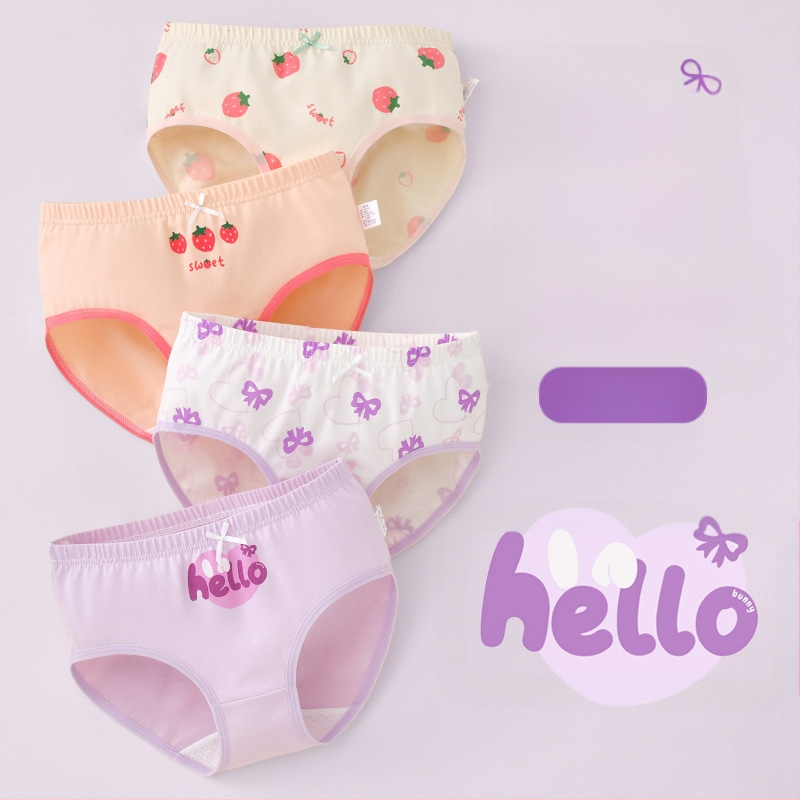 Vaikiški mergaičių apatiniai trikampio formos medvilniniai A klasės medvilniniai 6-12 metų mergaitėms, šortai be segtukų, urmu