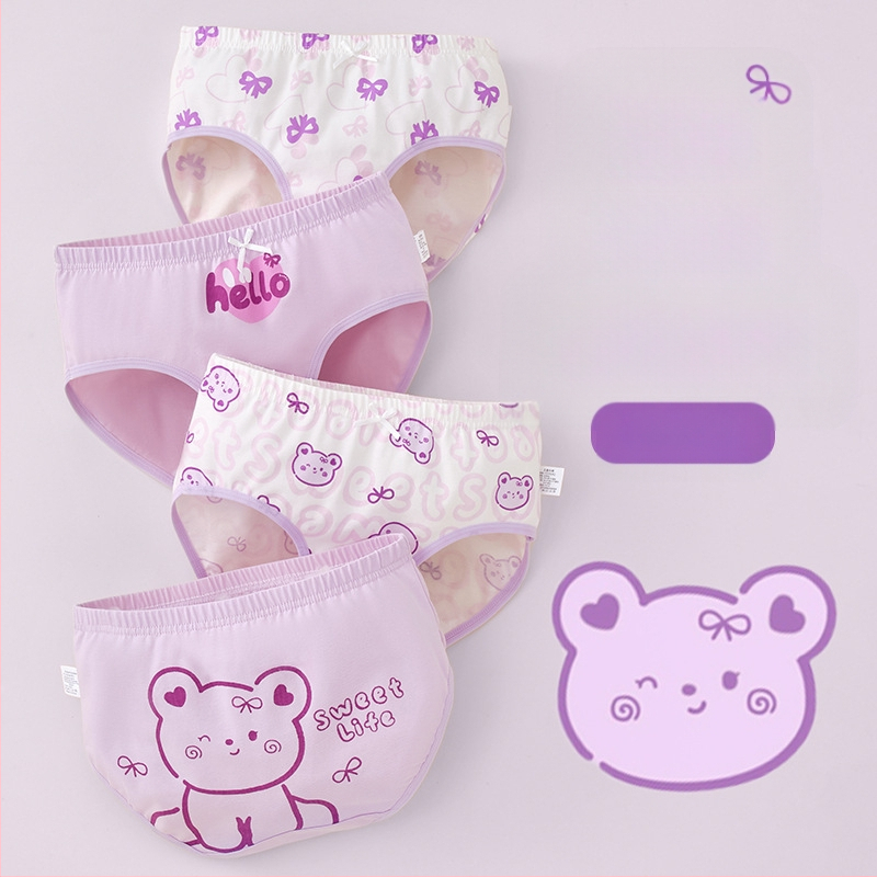 Vaikiški mergaičių apatiniai trikampio formos medvilniniai A klasės medvilniniai 6-12 metų mergaitėms, šortai be segtukų, urmu