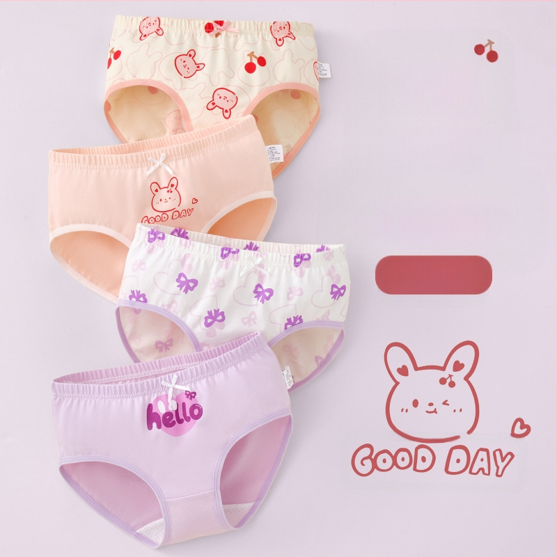 Vaikiški mergaičių apatiniai trikampio formos medvilniniai A klasės medvilniniai 6-12 metų mergaitėms, šortai be segtukų, urmu