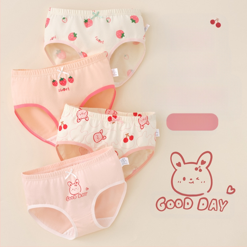 Vaikiški mergaičių apatiniai trikampio formos medvilniniai A klasės medvilniniai 6-12 metų mergaitėms, šortai be segtukų, urmu