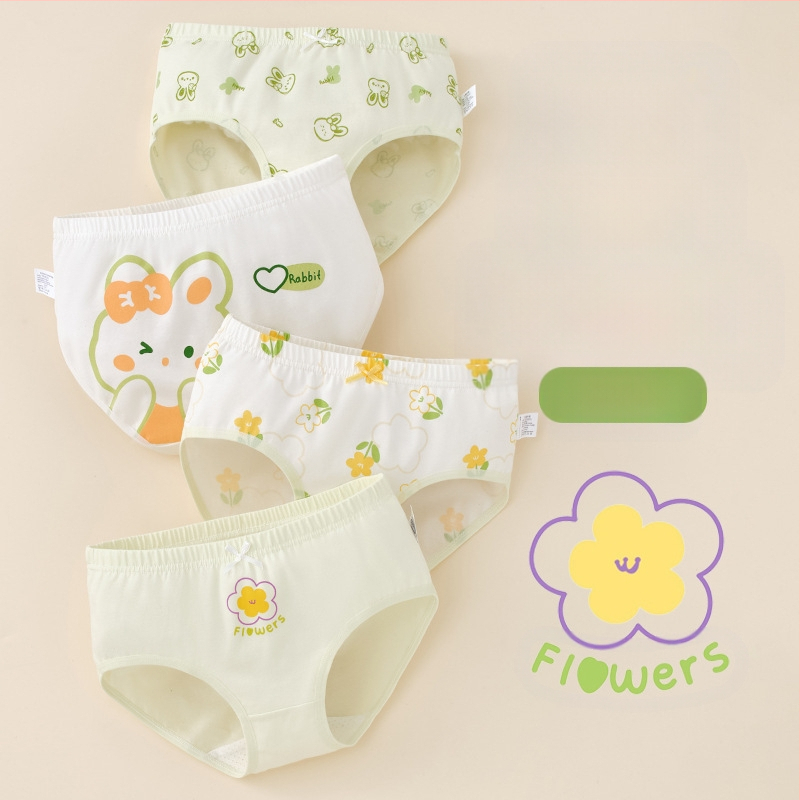 Vaikiški mergaičių apatiniai trikampio formos medvilniniai A klasės medvilniniai 6-12 metų mergaitėms, šortai be segtukų, urmu