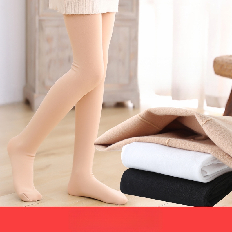 Meiteņu deju zeķubikses pavasarim, rudenim un ziemai, ar flīsa oderi un biezāku audumu, baltas baletam paredzētas legingas, plānas flīsa bērnu zeķubikses