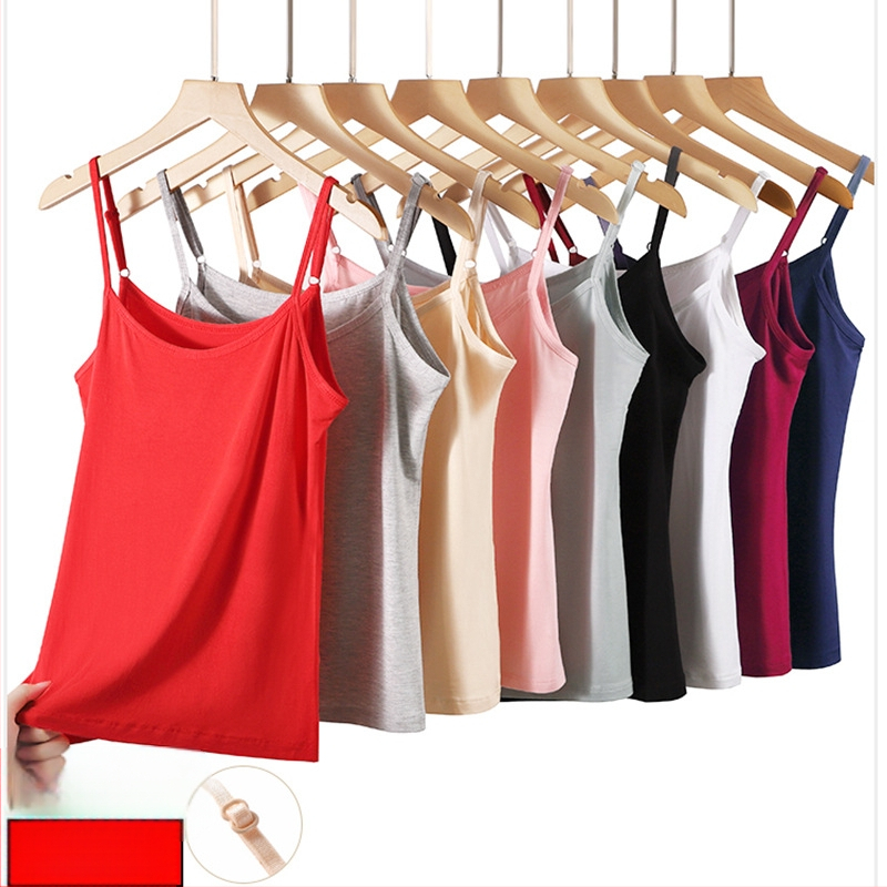 Vestă de vară cu curea de umăr reglabilă, din modal, pentru femei, stil coreean, slim fit, de dimensiuni mari, camisol, cu bază interioară, all-match
