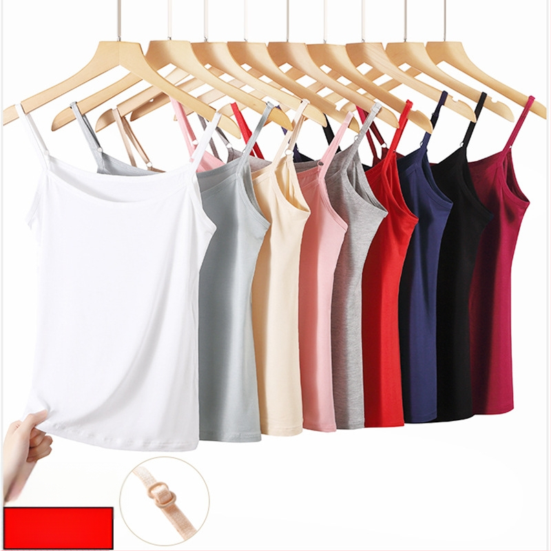 Vestă de vară cu curea de umăr reglabilă, din modal, pentru femei, stil coreean, slim fit, de dimensiuni mari, camisol, cu bază interioară, all-match