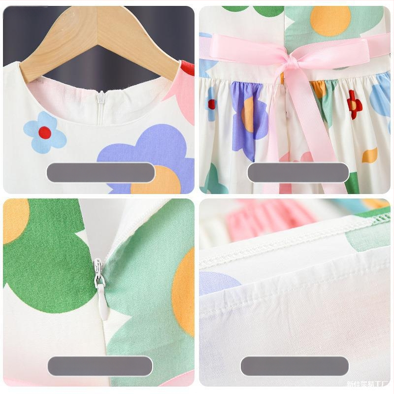 Rochie de fete, nouă vară, fustă imprimată pentru copii, stil occidental, prințesă, fustă de vară, vestă de plajă, fustă