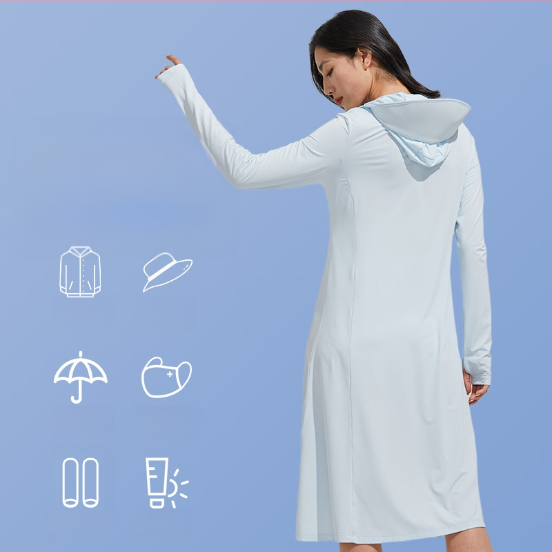 Γυναικεία ρούχα με μακριά αντιηλιακή προστασία 2025, προστασία από τον ήλιο σε όλο το σώμα, προστασία από την υπεριώδη ακτινοβολία, ρούχα προστασίας από τον ήλιο για εξωτερικούς χώρους, δροσερά, αναπνεύσιμα, μεταξωτά, για την άνοιξη και το καλοκαίρι