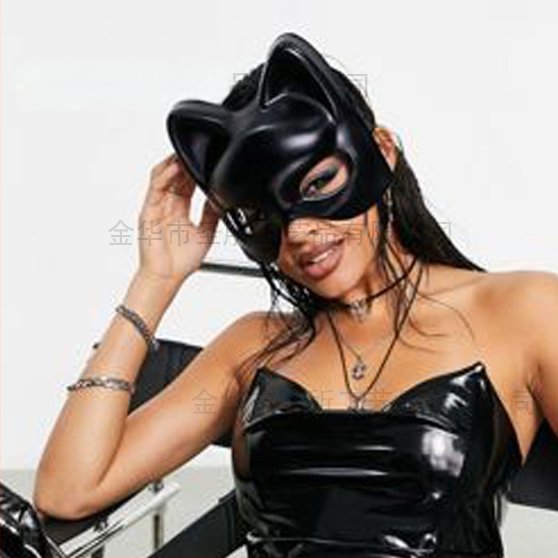 Маска за Хелоуин с котка от Cross Border Hot Cat, Маска на Черната пантера, Маска на Черната котка, Дантелена котешка маска, Маска за котка с пайети