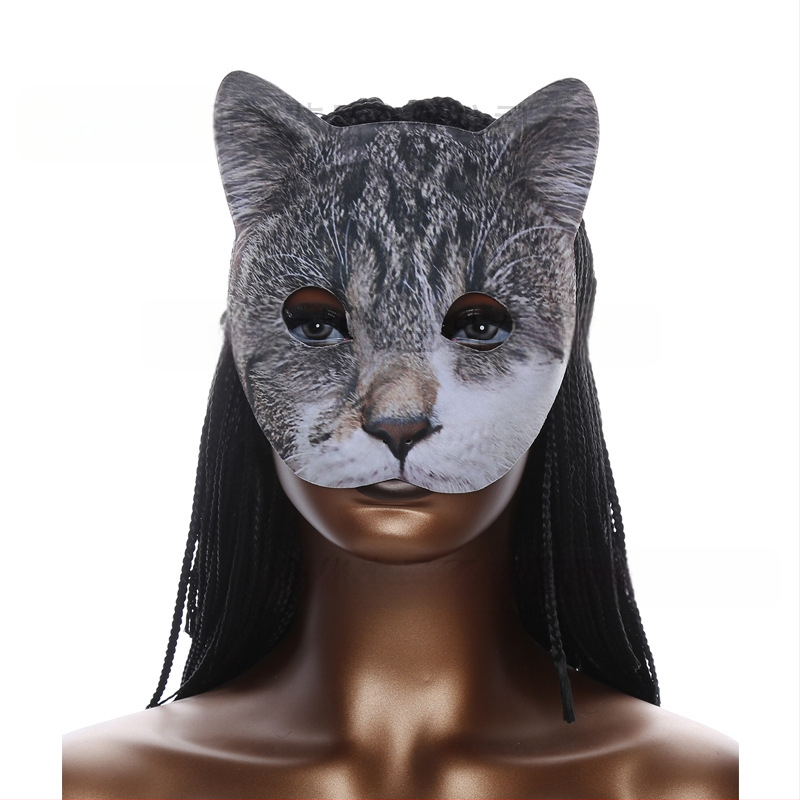 Маска за Хелоуин с котка от Cross Border Hot Cat, Маска на Черната пантера, Маска на Черната котка, Дантелена котешка маска, Маска за котка с пайети