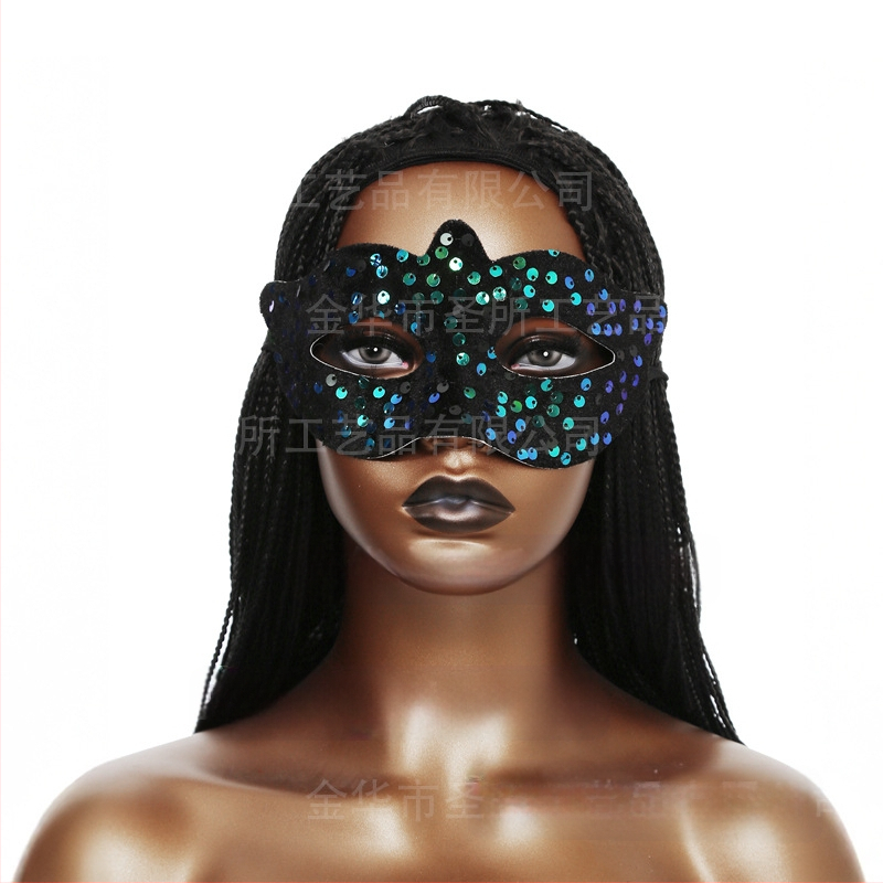 Маска за Хелоуин с котка от Cross Border Hot Cat, Маска на Черната пантера, Маска на Черната котка, Дантелена котешка маска, Маска за котка с пайети