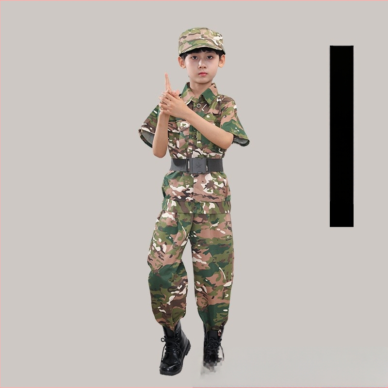 Детски камуфлажен костюм, костюм за родител-дете, обучение за дейности навън, детска градина, за ученици от началното и средното училище, военен тренировъчен летен лагер...