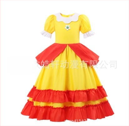 Uus Mario cos Brigitte printsess cos kleit kitsa vöökohaga karvase kleidi ja puhvis varrukatega printsessikleit