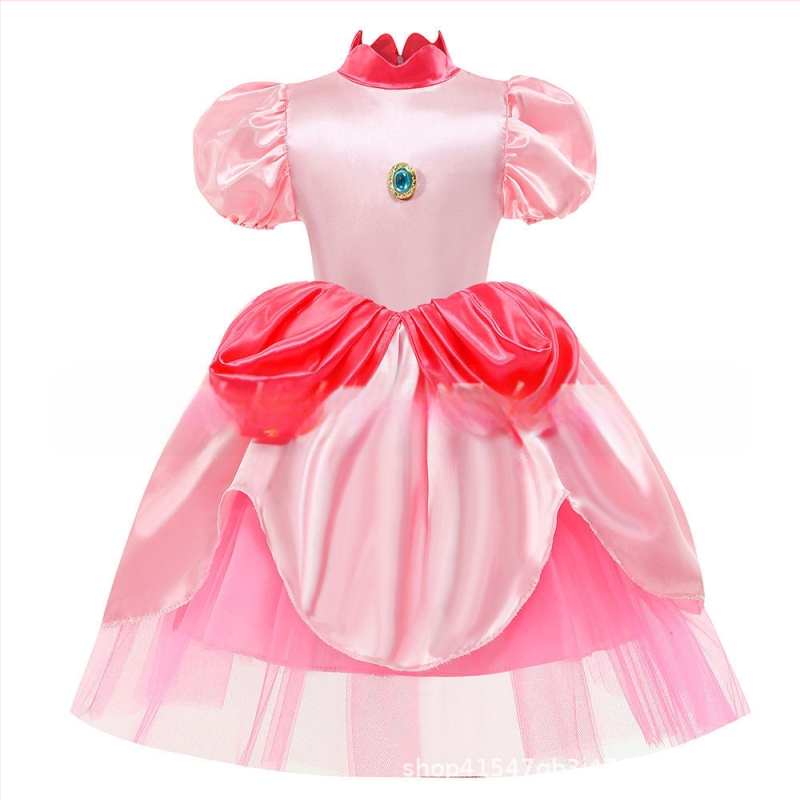 Uus Mario cos Brigitte printsess cos kleit kitsa vöökohaga karvase kleidi ja puhvis varrukatega printsessikleit