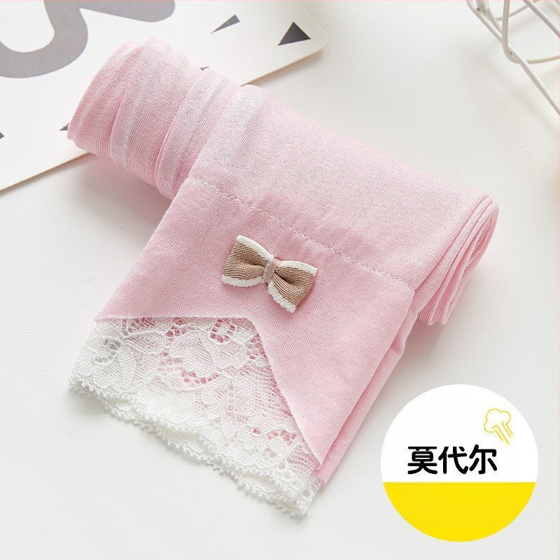 2025 Nove djevojačke tajice za proljeće i jesen, pamučne vanjske tajice za djecu, hlače do gležnja, tanke dječje elegantne hlače od čipke