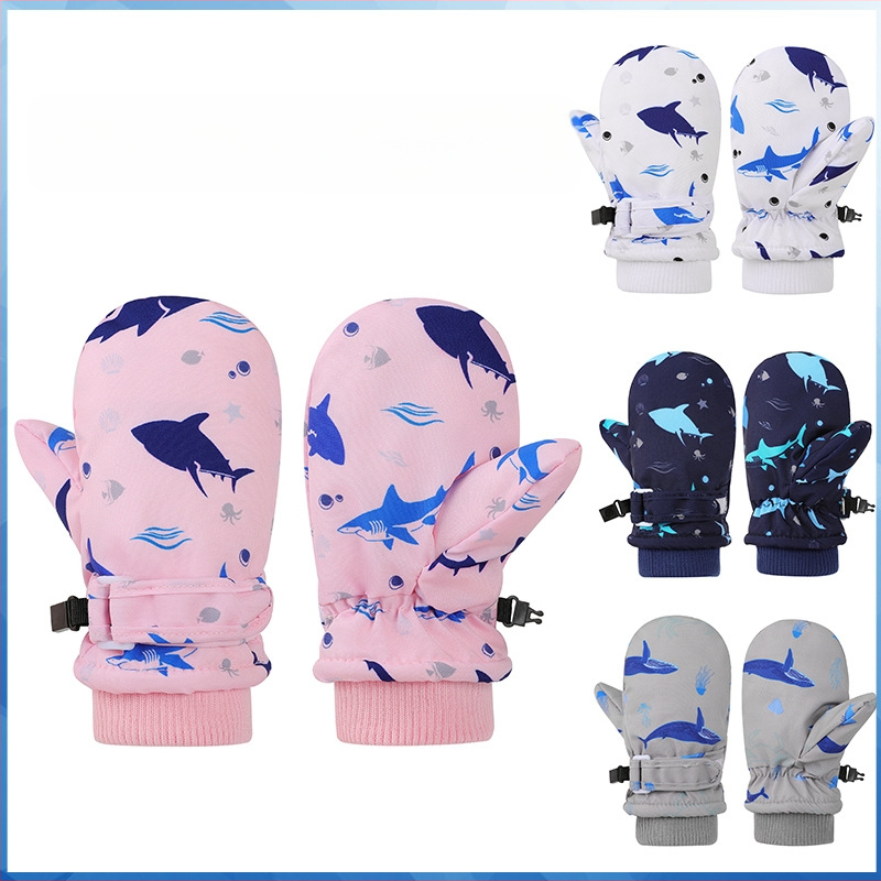 Piiriülene Euroopa ja Ameerika Ühendriikide laste beebi koomiksi hai-vaala tuulekindlad soojad kindad kootud müts ülikond libisemisvastane fliisvoodriga