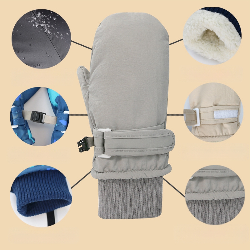 Naujos, greitai džiūstančios, vaikiškos, šiltos, vandeniui atsparios slidinėjimo pirštinės su vilnos pamušalu, storo siūlo pirštinės.