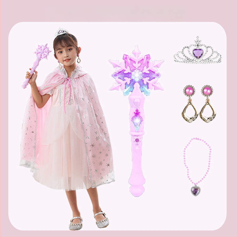 Tarpvalstybinė nauja stebuklinga lazdelė, ledo mažoji princesė, magiškas garsas ir šviesa, indukcinė fėja, šviečianti lazdelė, žaislas vaikams, transformacija