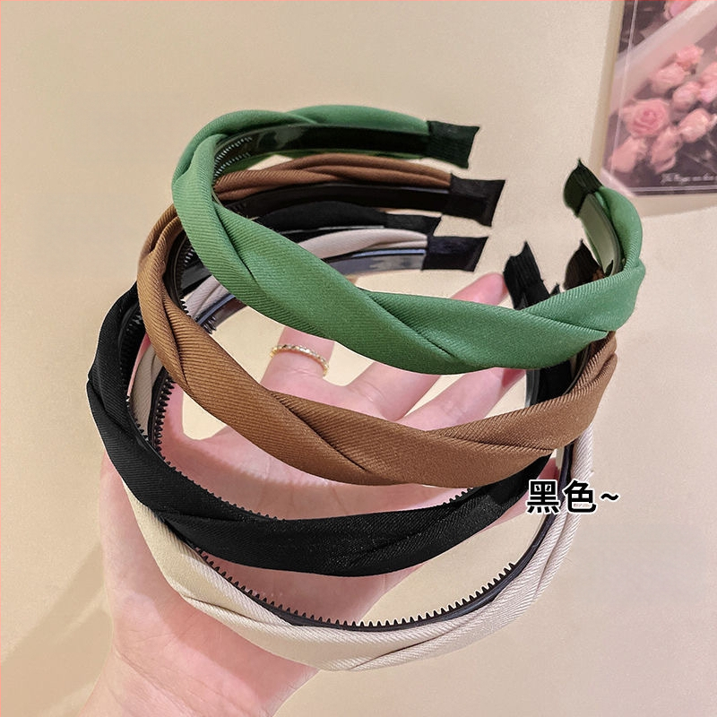 Aukšta galvos juosta moterims, 2024 m. naujo stiliaus, veido plovimo neslystanti galvos juosta, plačiabrylė, dantyta, presuota plaukų antspaudo galvos apdangalas, paprastas plaukų ryšulys