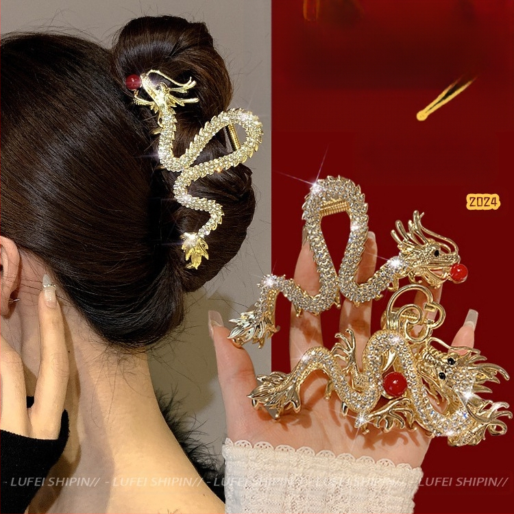 Drakono metų plaukų segtukas, madingas senovinio stiliaus, segtukas nugarai, aukštos kokybės, elegantiški, universalūs, lydinio, ryklio formos segtukai