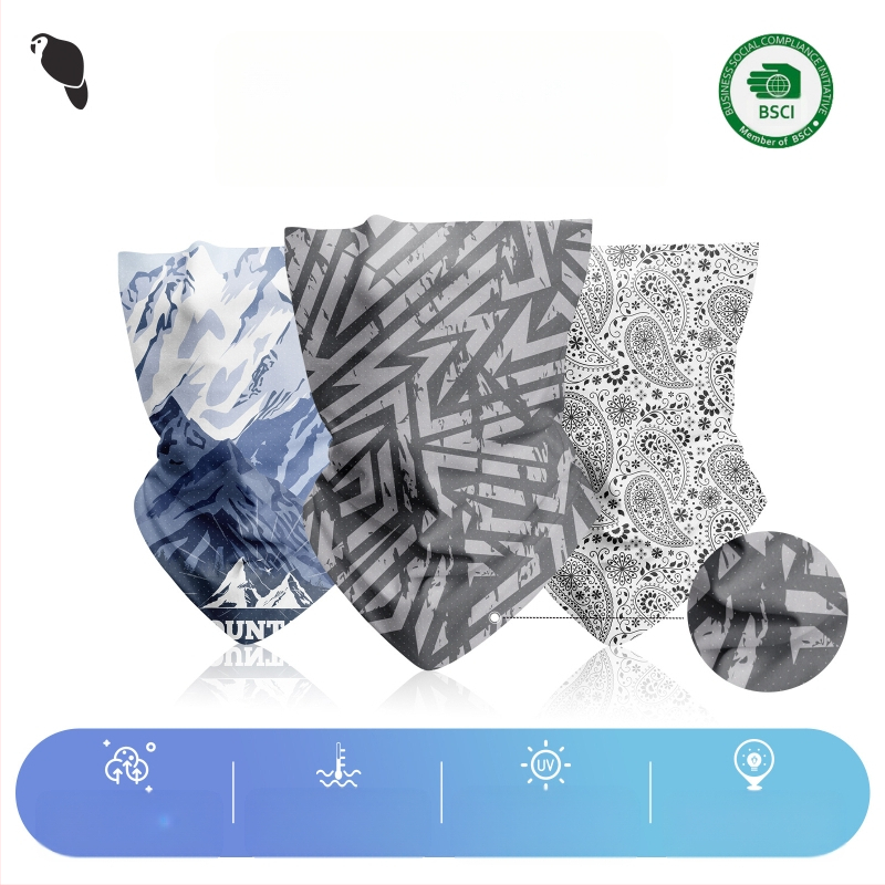 Магическа забрадка Xunhui за езда на открито, маска за слънцезащита, дишаща ледена копринена мрежеста кърпа за лице, бягаща безшевна забрадка