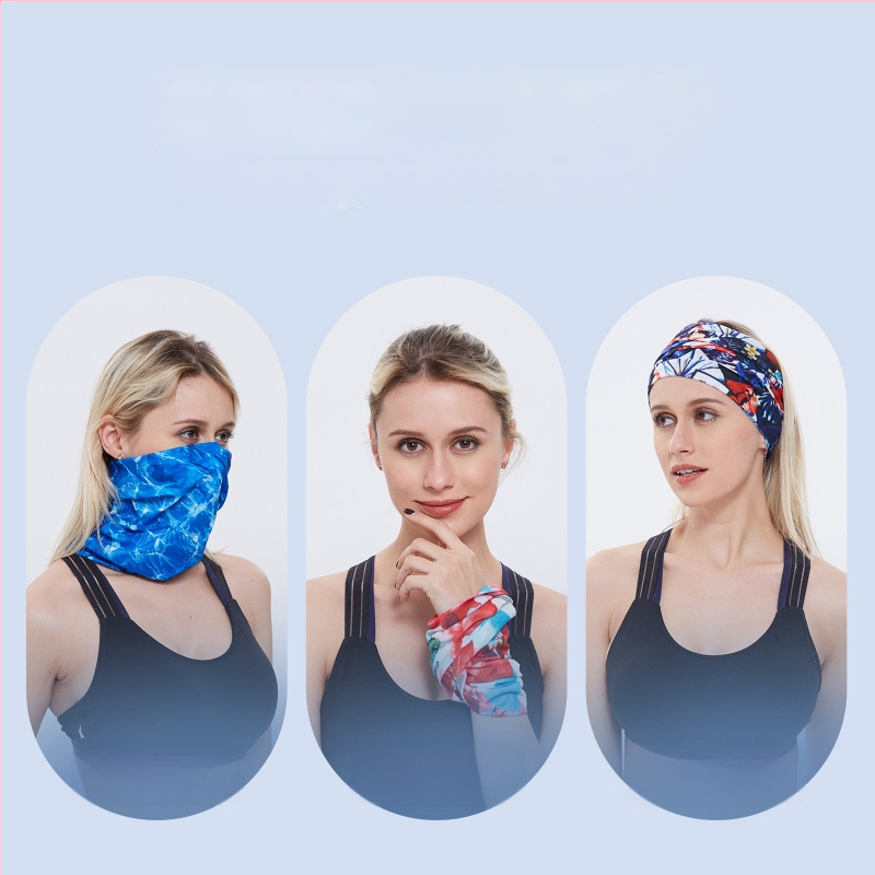 Магическа забрадка Xunhui за езда на открито, маска за слънцезащита, дишаща ледена копринена мрежеста кърпа за лице, бягаща безшевна забрадка
