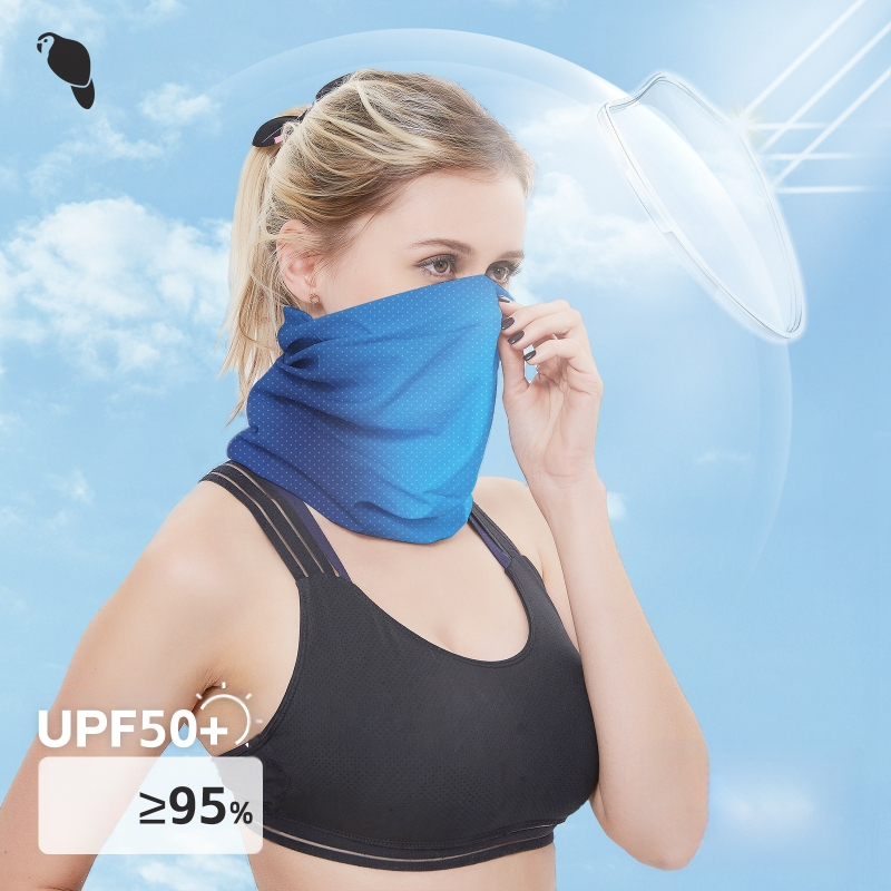 Магическа забрадка Xunhui за езда на открито, маска за слънцезащита, дишаща ледена копринена мрежеста кърпа за лице, бягаща безшевна забрадка