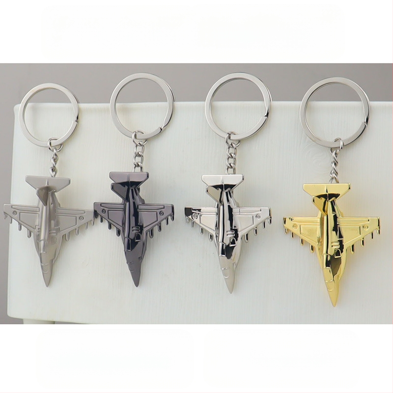 Pilnmetāla iznīcinātāja atslēgu piekariņš 3D modeļa lidmašīnas atslēgas kulons aviācijas mazai dāvanai bez koriģējošas izgatavošanas