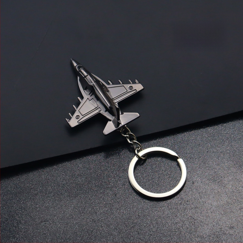 Pilnmetāla iznīcinātāja atslēgu piekariņš 3D modeļa lidmašīnas atslēgas kulons aviācijas mazai dāvanai bez koriģējošas izgatavošanas