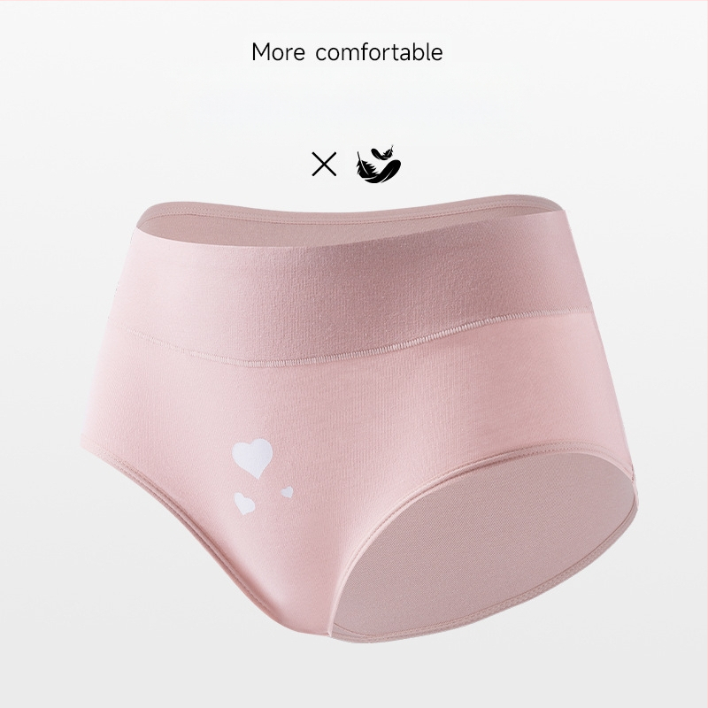 Piiriülene suur suurus 10A klassi antibakteriaalne aluspesu tüdrukutele, trükitud Euroopa ja Ameerika kõrge vöökohaga, kõhu kontrolli all hoidmiseks, paksudele tüdrukutele, õmblusteta puhas puuvill