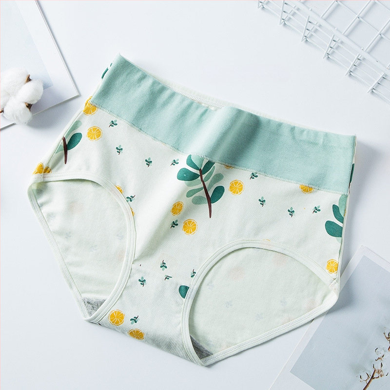 Piiriülene suur suurus 10A klassi antibakteriaalne aluspesu tüdrukutele, trükitud Euroopa ja Ameerika kõrge vöökohaga, kõhu kontrolli all hoidmiseks, paksudele tüdrukutele, õmblusteta puhas puuvill