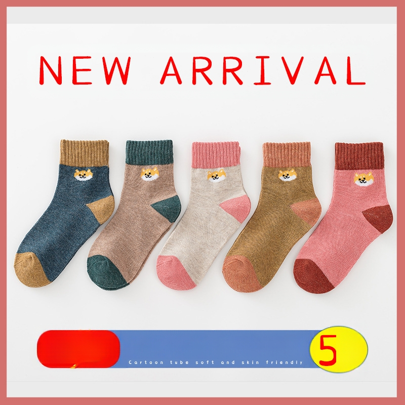 Bērnu zeķes Pavasara un rudens divu stieņu kokvilnas zeķes vīriešiem un sievietēm Jaukas, elpojošas, koledžas stila mazuļu zeķes