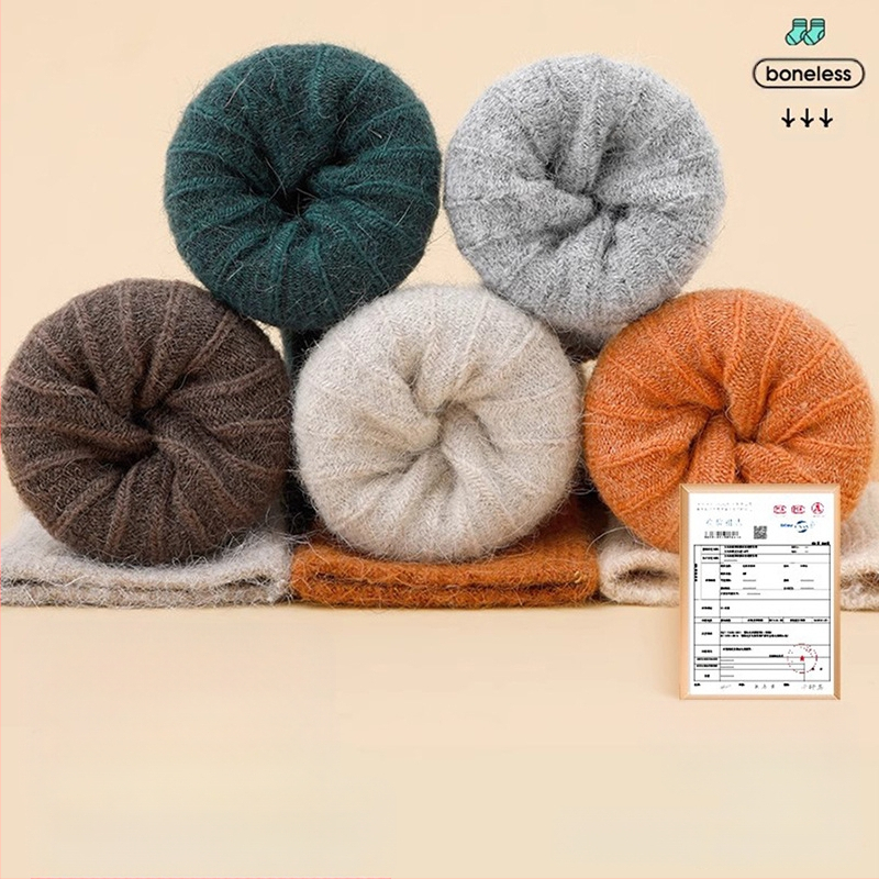 Șosete de cașmir pentru copii, șosete de iarnă îngroșate și calde pentru băieți și fete, șosete cu blană de iepure căptușite cu fleece, șosete pentru copii, șosete de lână pentru bebeluși, toamna și iarna