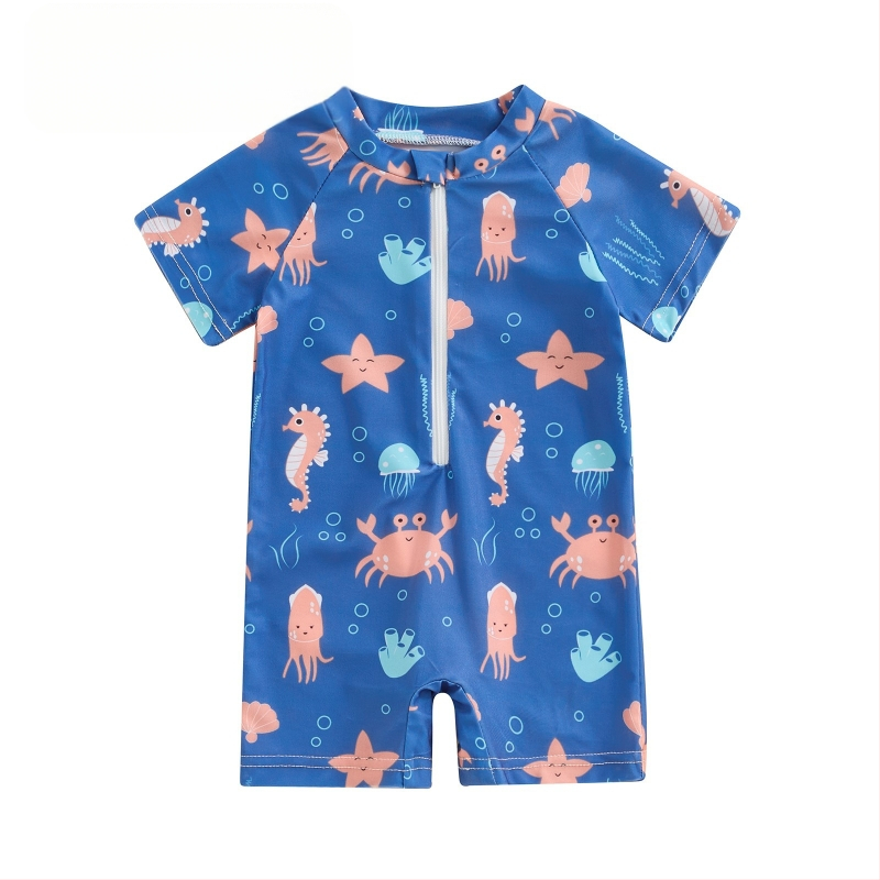 Piiriülesed laste riided tüdrukutele lilleline täisprindiga ühes tükis ujumistrikoo naiste beebi poolavatud kehaga ülikond laste ujumistrikoo 0-5T