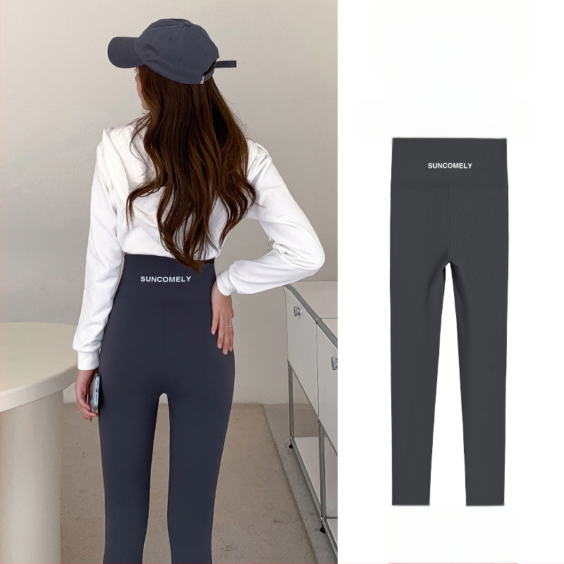 Κολάν από δέρμα καρχαρία από βελούδο αρνιού για γυναίκες, για να φορούν ως πανωφόρι τον χειμώνα, με φλις επένδυση και πυκνωτικό, ελαστικό παντελόνι γιόγκα Barbie με αδυνατιστική εμφάνιση, που δεν φουσκώνει.