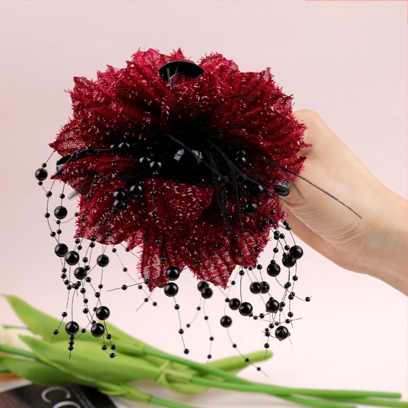 Ryškios žvaigždės upė ~ Honkongo vėjas, šviečiančios gėlės, griebtuvas, temperamentas, ryklių segtukas, tinklas, raudonplaukių plaukų demonstravimas, plaukų gėlė, plaukų aksesuarai